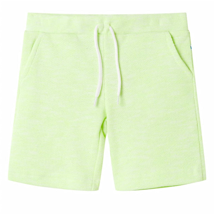 Kindershorts met trekkoord 140 neongeel