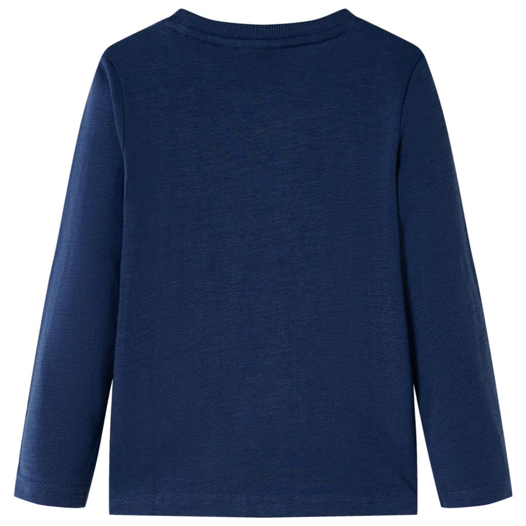 Kindershirt met lange mouwen 140 gemøªleerd marineblauw