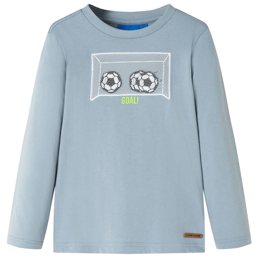 Kindershirt met lange mouwen 116 lichtblauw