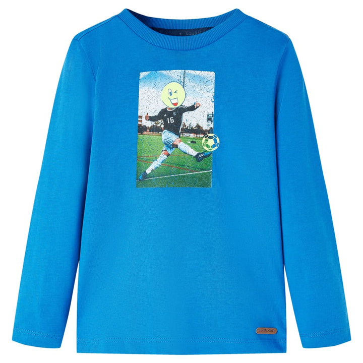 Kindershirt met lange mouwen 92 kobaltblauw