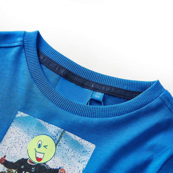 Kindershirt met lange mouwen 104 kobaltblauw