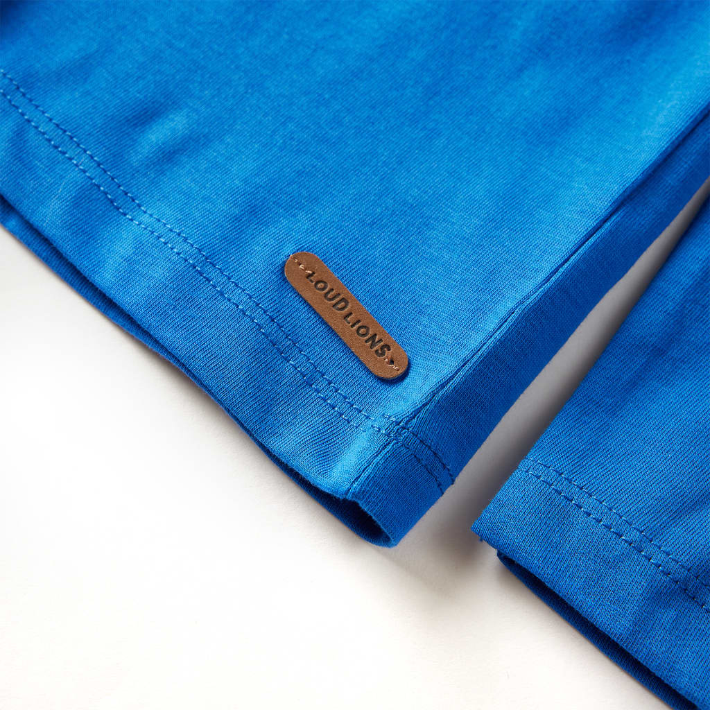 Kindershirt met lange mouwen 104 kobaltblauw