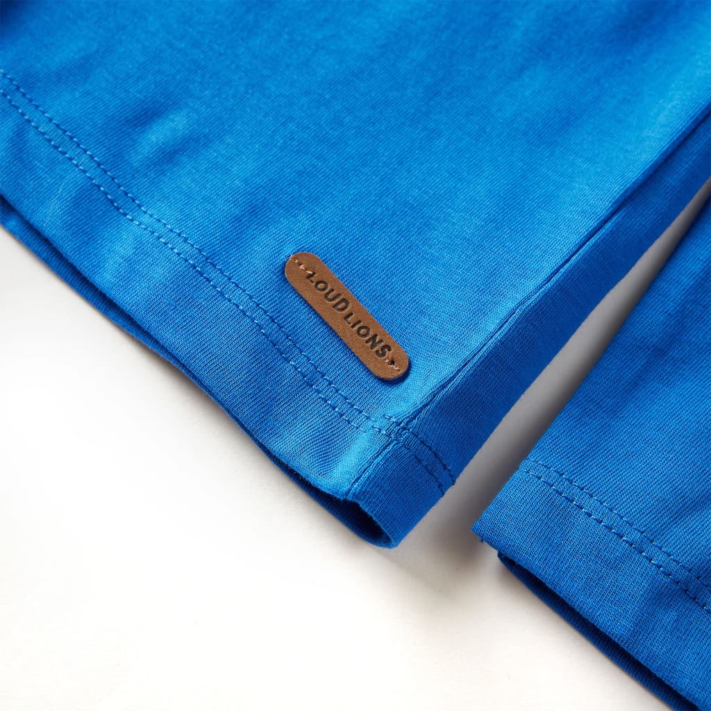 Kindershirt met lange mouwen 116 kobaltblauw