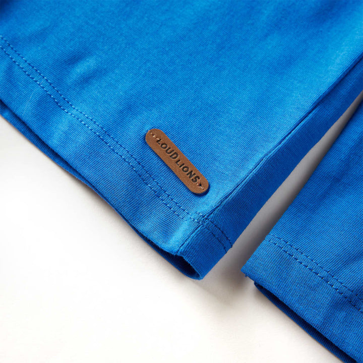 Kindershirt met lange mouwen 128 kobaltblauw