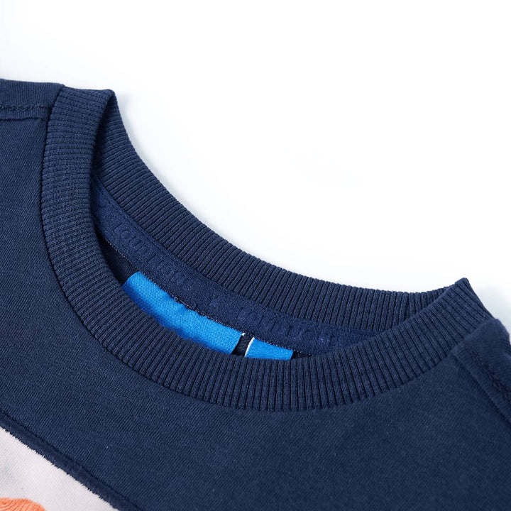 Kindershirt met lange mouwen 104 gemøªleerd marineblauw