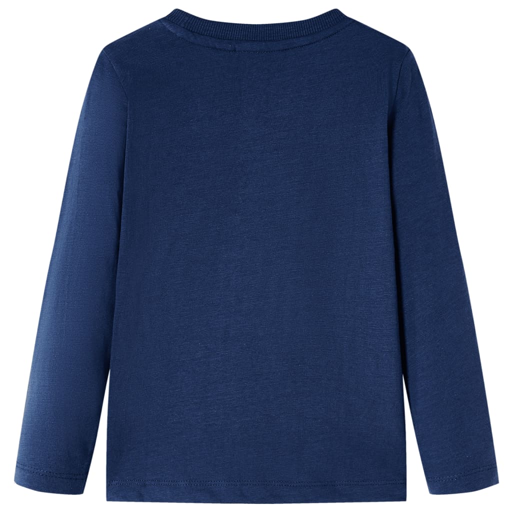 Kindershirt met lange mouwen 140 gemøªleerd marineblauw