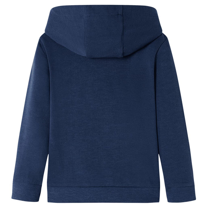 Kindertrui met capuchon 104 gemøªleerd marineblauw en oranje