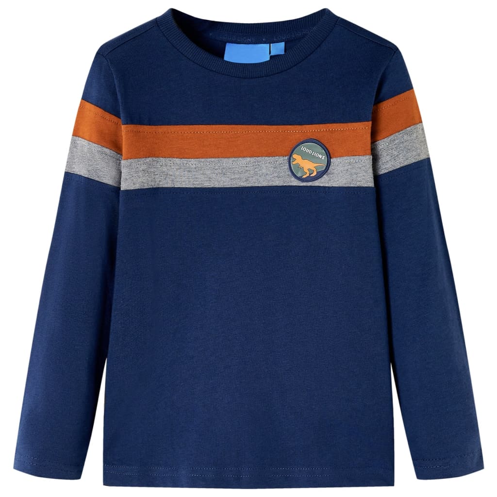 Kindershirt met lange mouwen 104 marineblauw