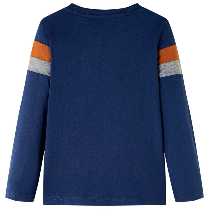 Kindershirt met lange mouwen 104 marineblauw