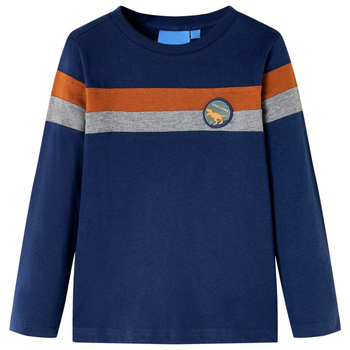 Kindershirt met lange mouwen 116 marineblauw