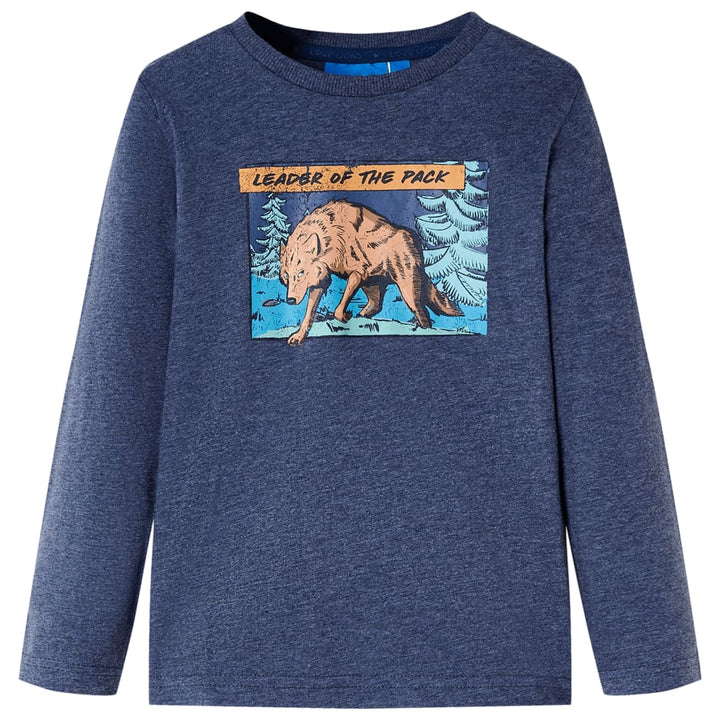 Kindershirt met lange mouwen 104 gemøªleerd donkerblauw