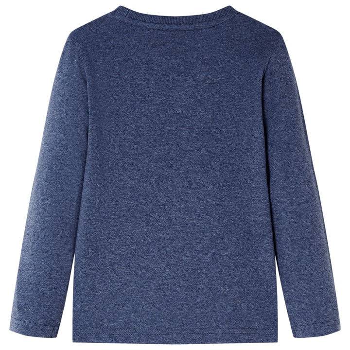 Kindershirt met lange mouwen 104 gemøªleerd donkerblauw