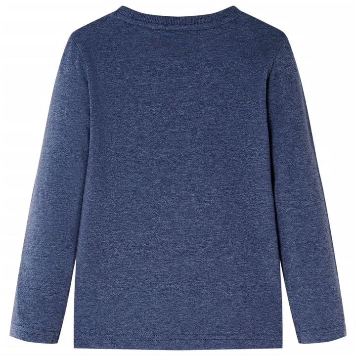 Kindershirt met lange mouwen 140 gemøªleerd donkerblauw