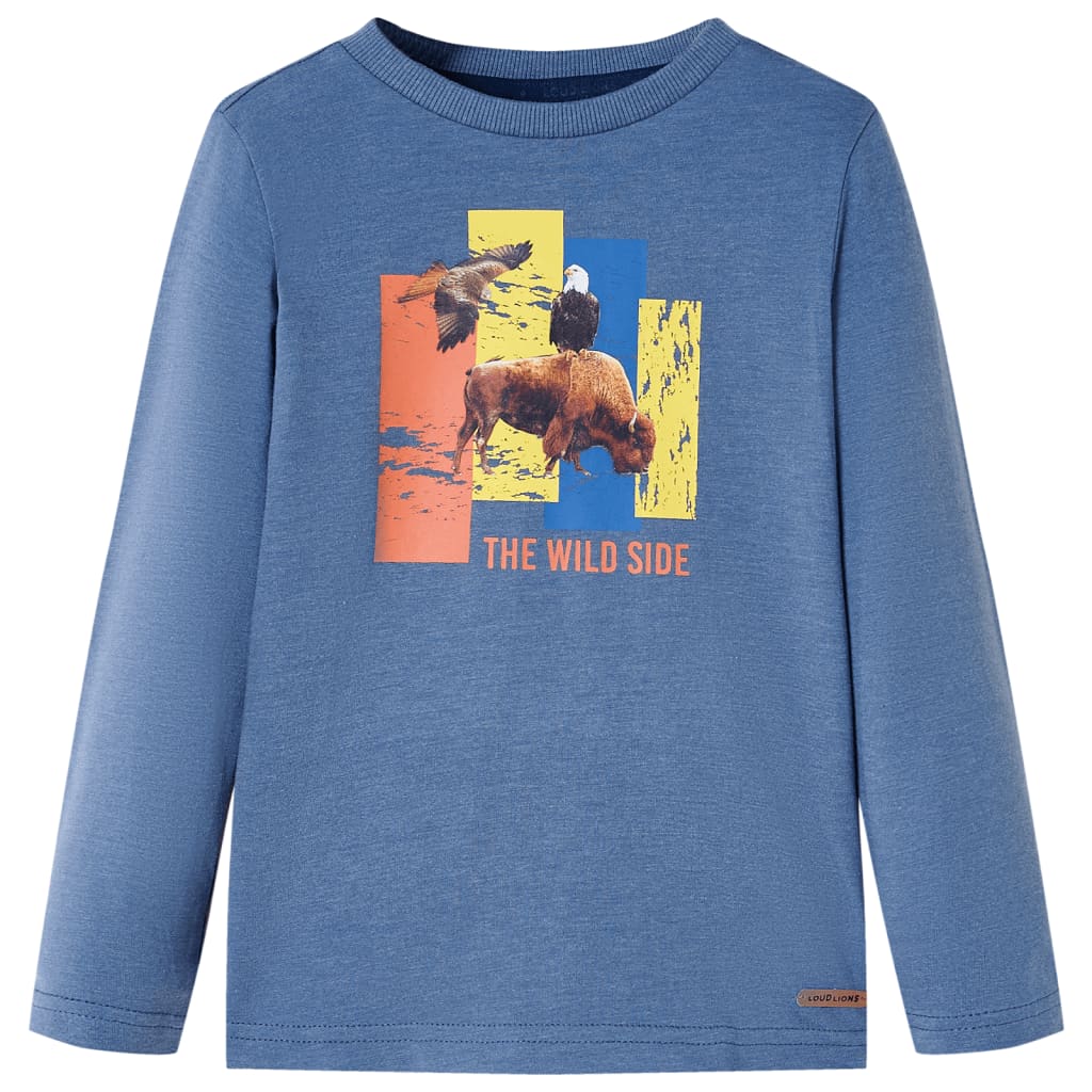 Kindershirt met lange mouwen 92 gemøªleerd blauw