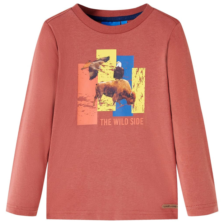 Kindershirt met lange mouwen 104 hennakleurig