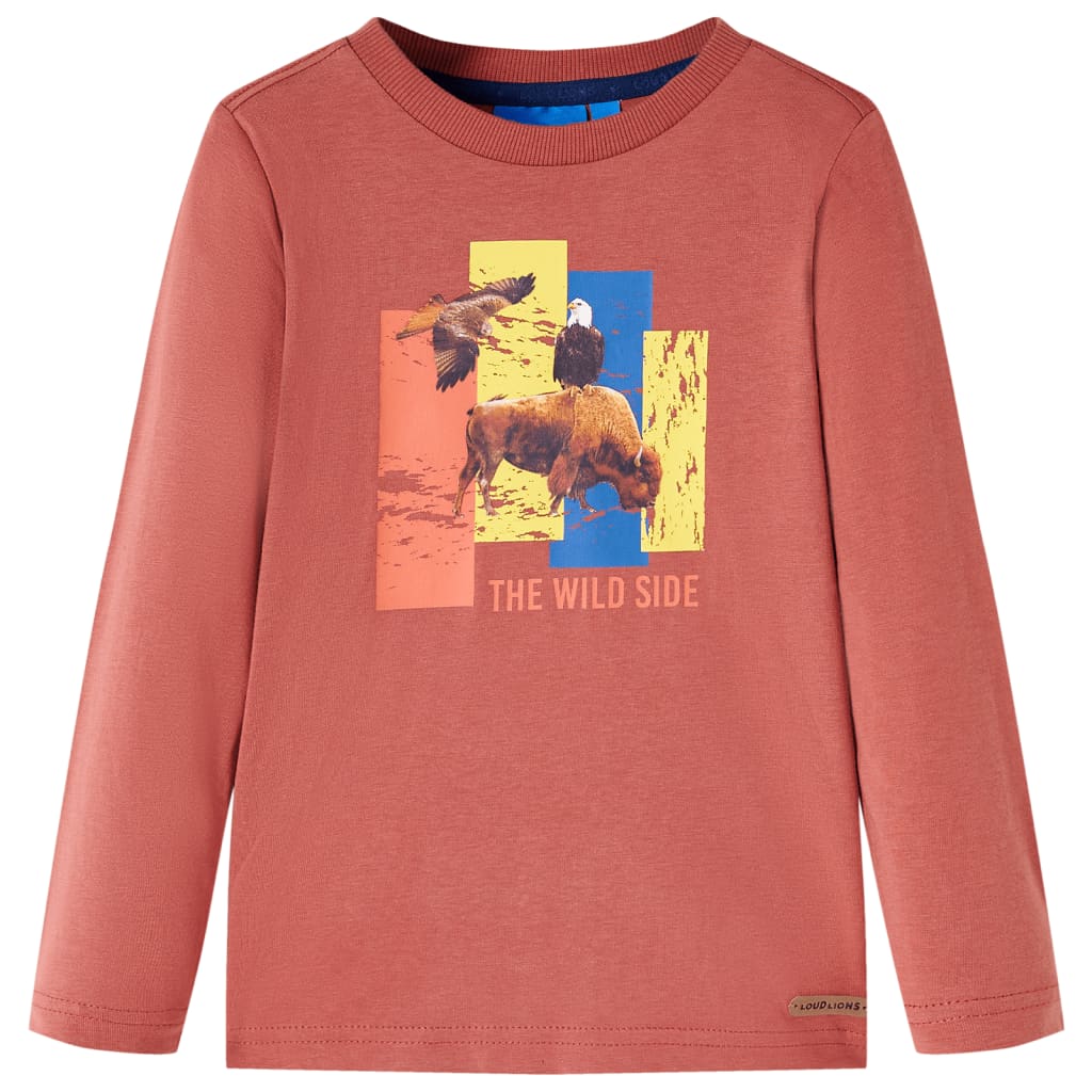 Kindershirt met lange mouwen 128 hennakleurig