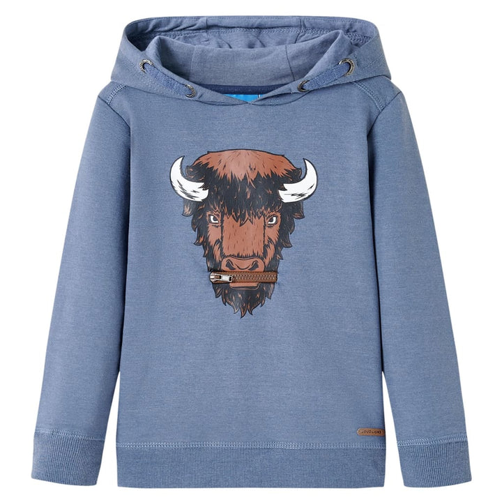 Kindertrui met capuchon 104 gemøªleerd blauw