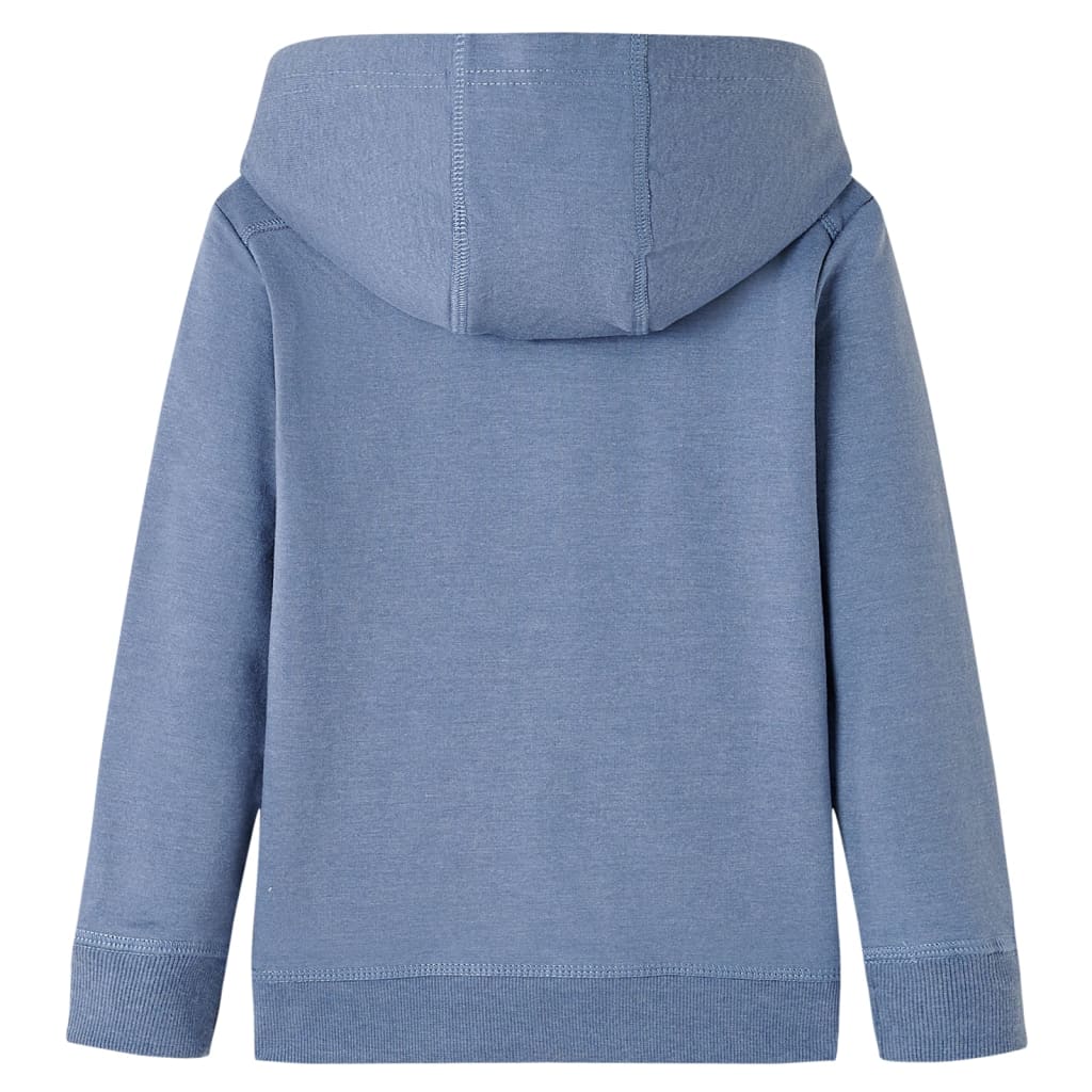 Kindertrui met capuchon 116 gemøªleerd blauw