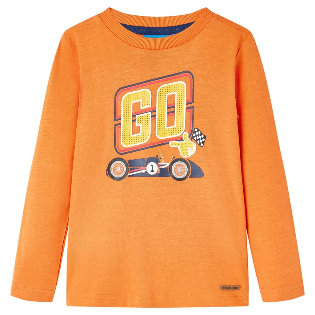 Kindershirt met lange mouwen 128 donkeroranje