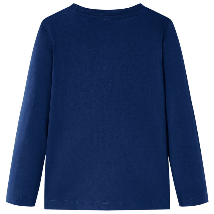 Kindershirt met lange mouwen 116 marineblauw