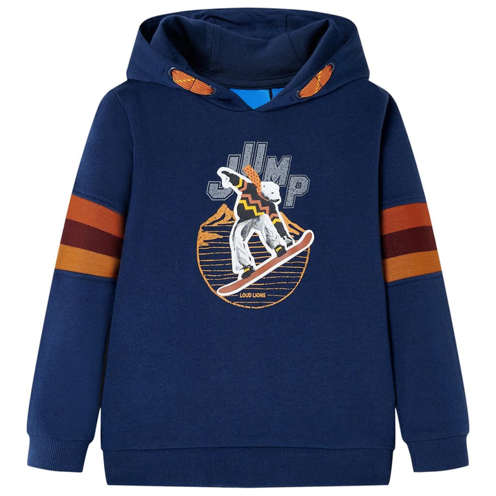 Kindertrui met capuchon 92 marineblauw