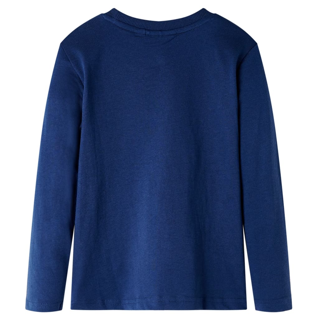 Kindershirt met lange mouwen 116 marineblauw