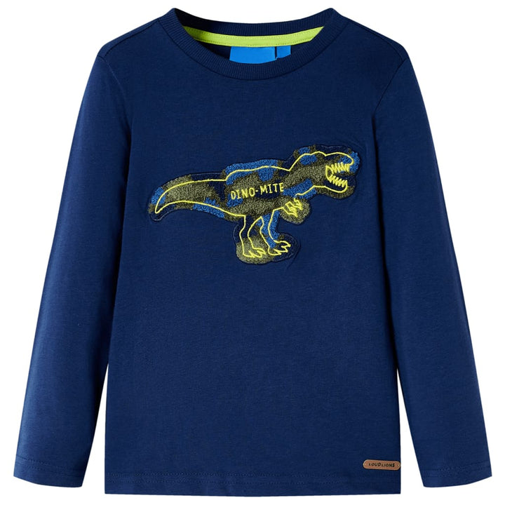 Kindershirt met lange mouwen 92 marineblauw