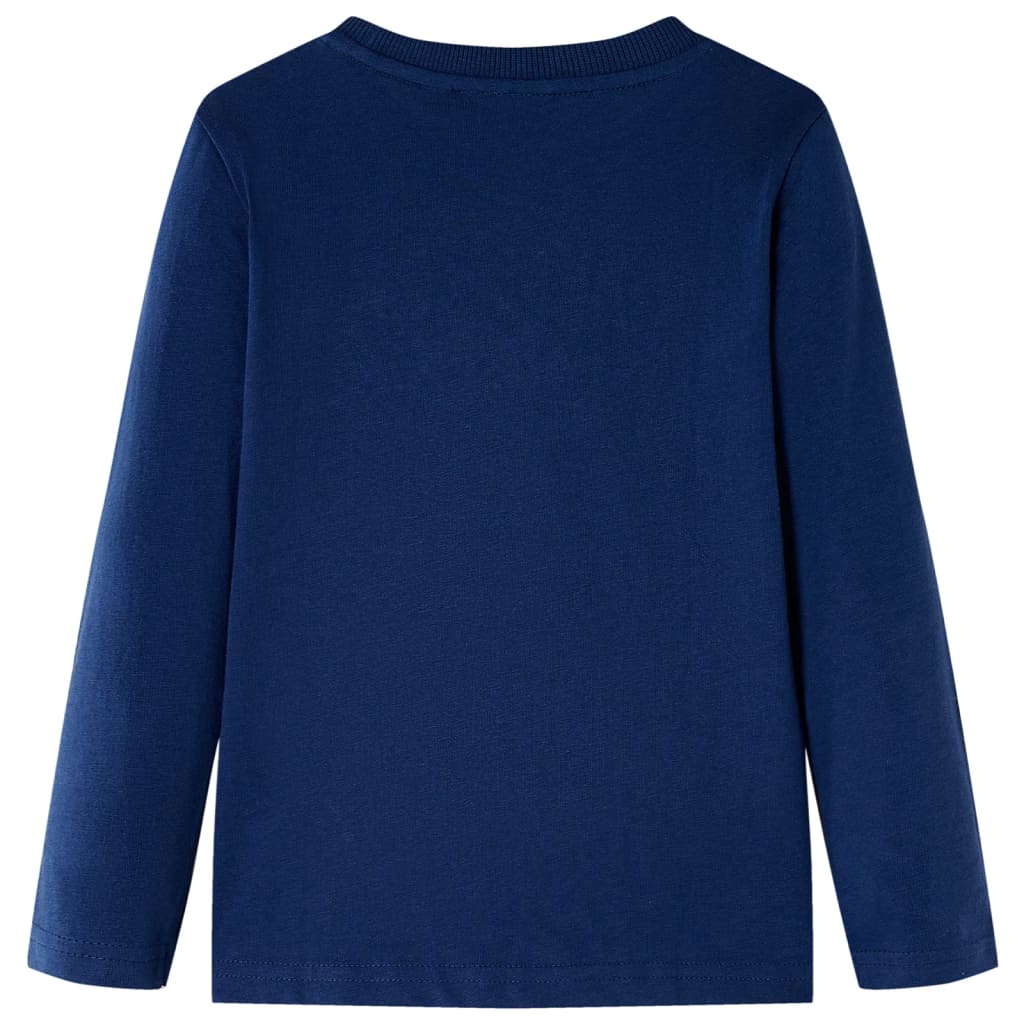 Kindershirt met lange mouwen 116 marineblauw