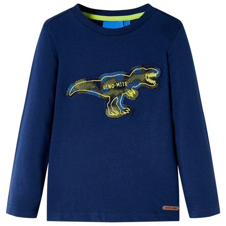 Kindershirt met lange mouwen 128 marineblauw