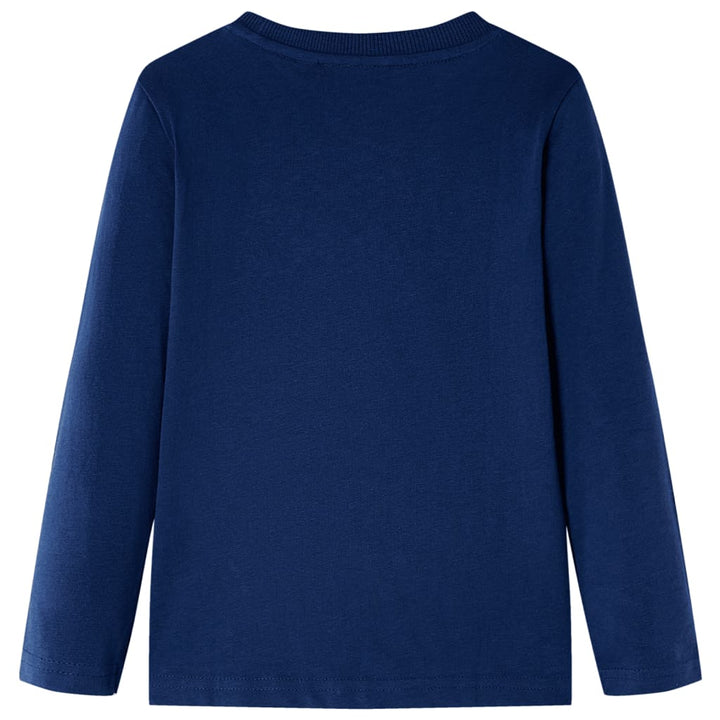 Kindershirt met lange mouwen 128 marineblauw