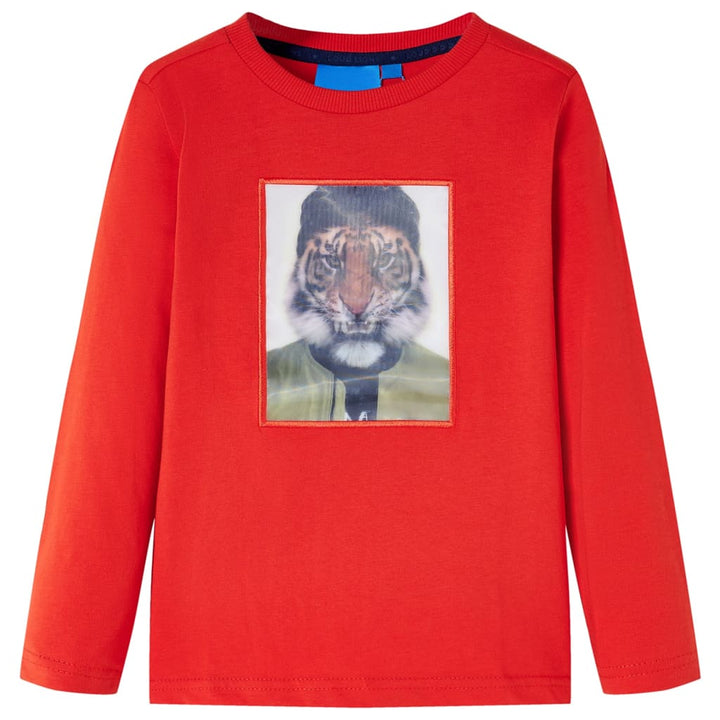 Kindershirt met lange mouwen 104 rood