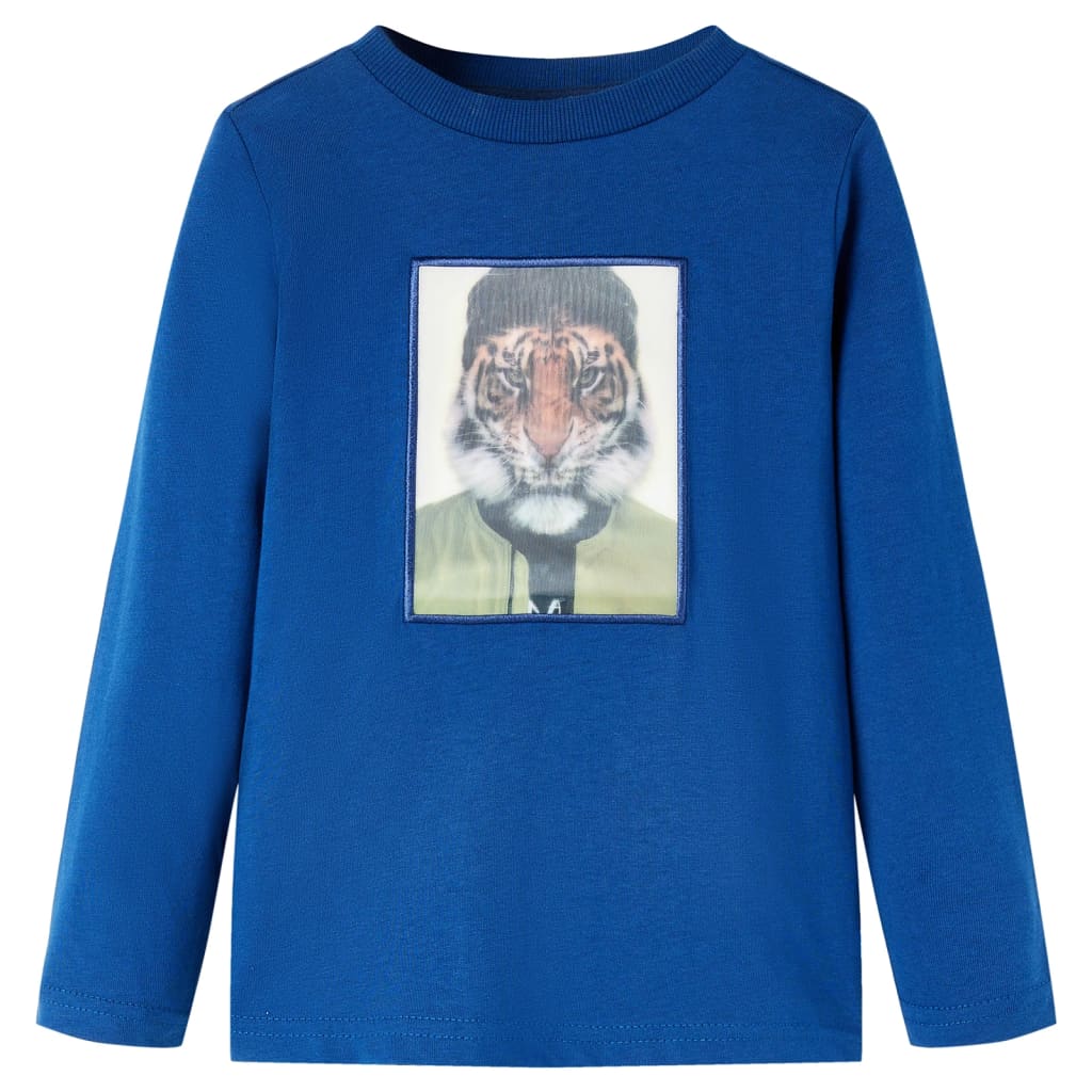 Kindershirt met lange mouwen 116 donkerblauw