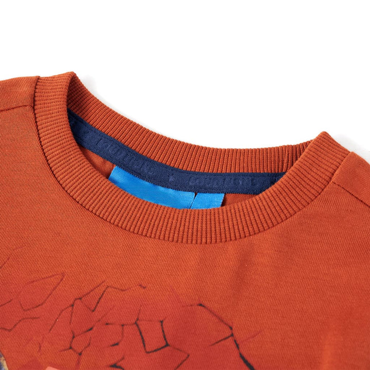 Kindershirt met lange mouwen 104 lichtroestkleurig