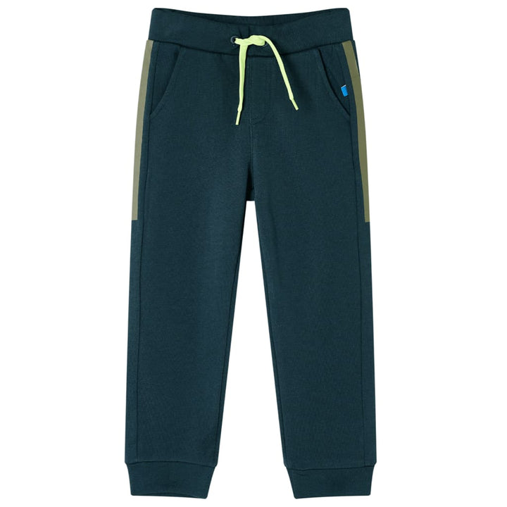 Kinderjoggingbroek met trekkoord 128 mosgroen