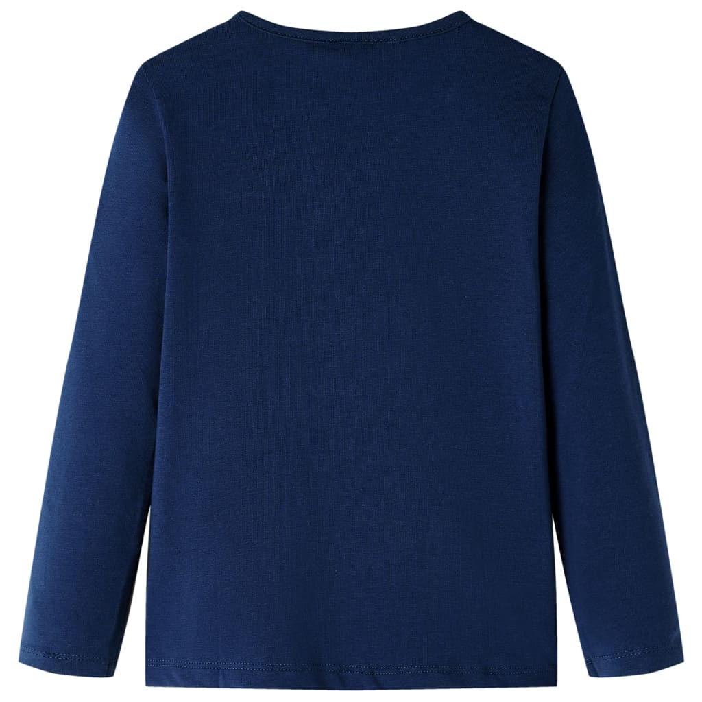 Kindershirt met lange mouwen 140 marineblauw