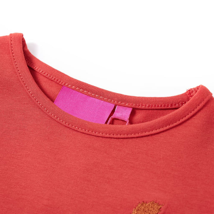 Kindershirt met lange mouwen 104 roodbruin