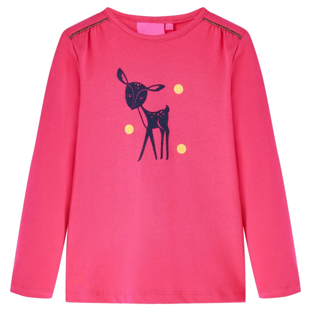 Kindershirt met lange mouwen 104 felroze