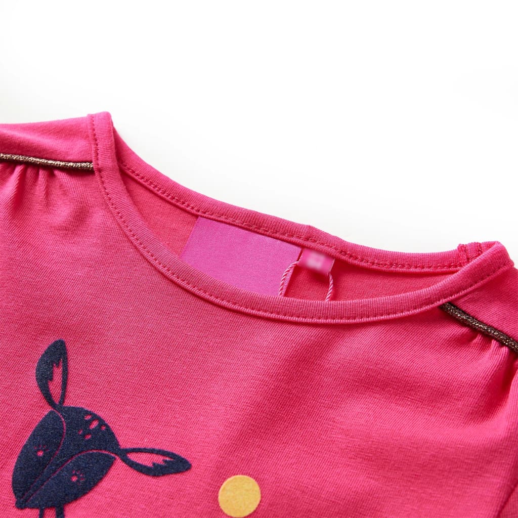 Kindershirt met lange mouwen 104 felroze