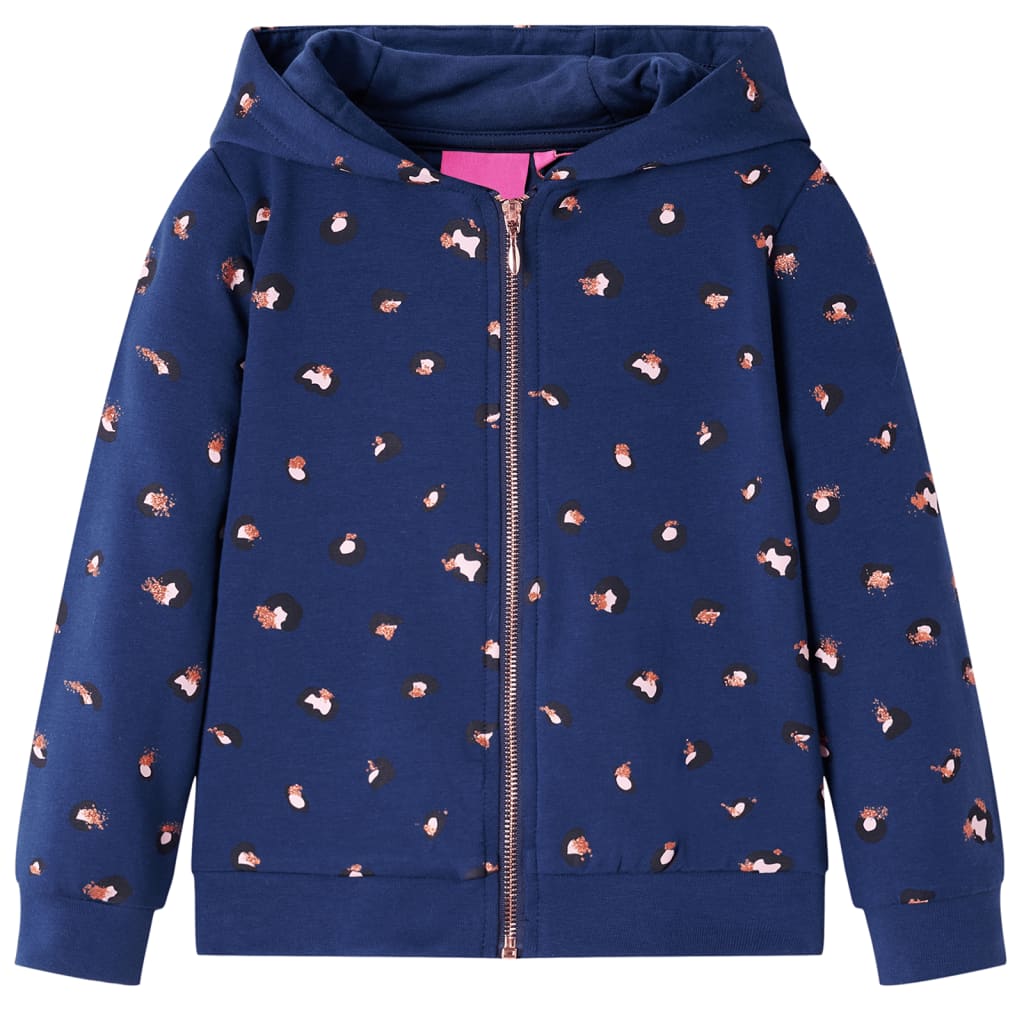 Kindervest met capuchon 92 marineblauw