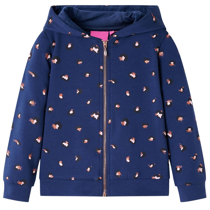 Kindervest met capuchon 116 marineblauw