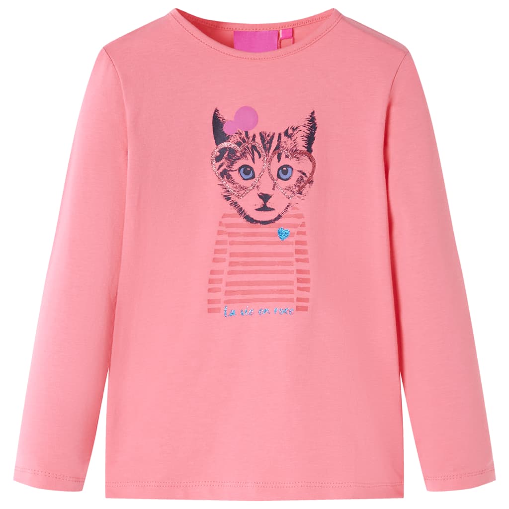 Kindershirt met lange mouwen 104 roze