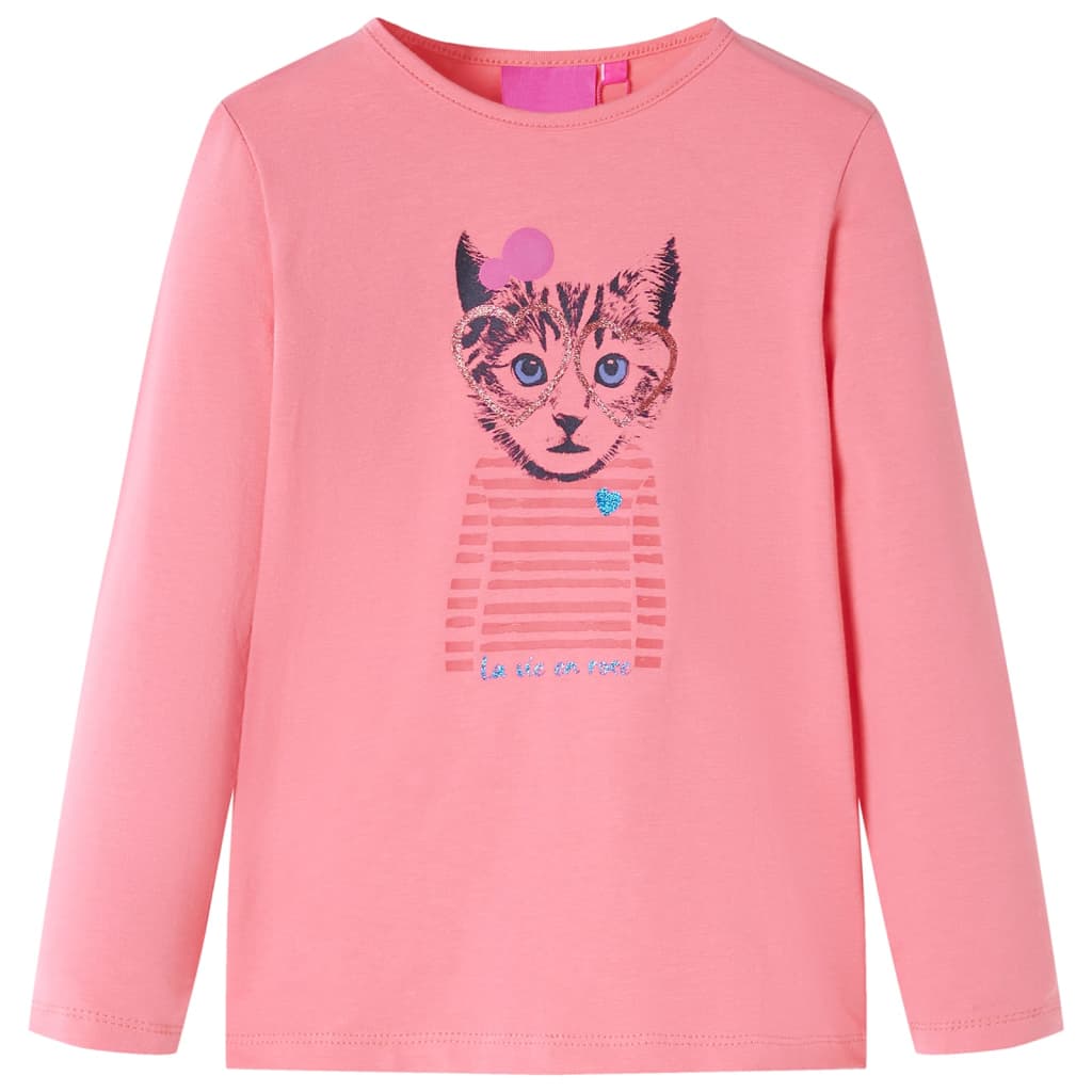 Kindershirt met lange mouwen 128 roze