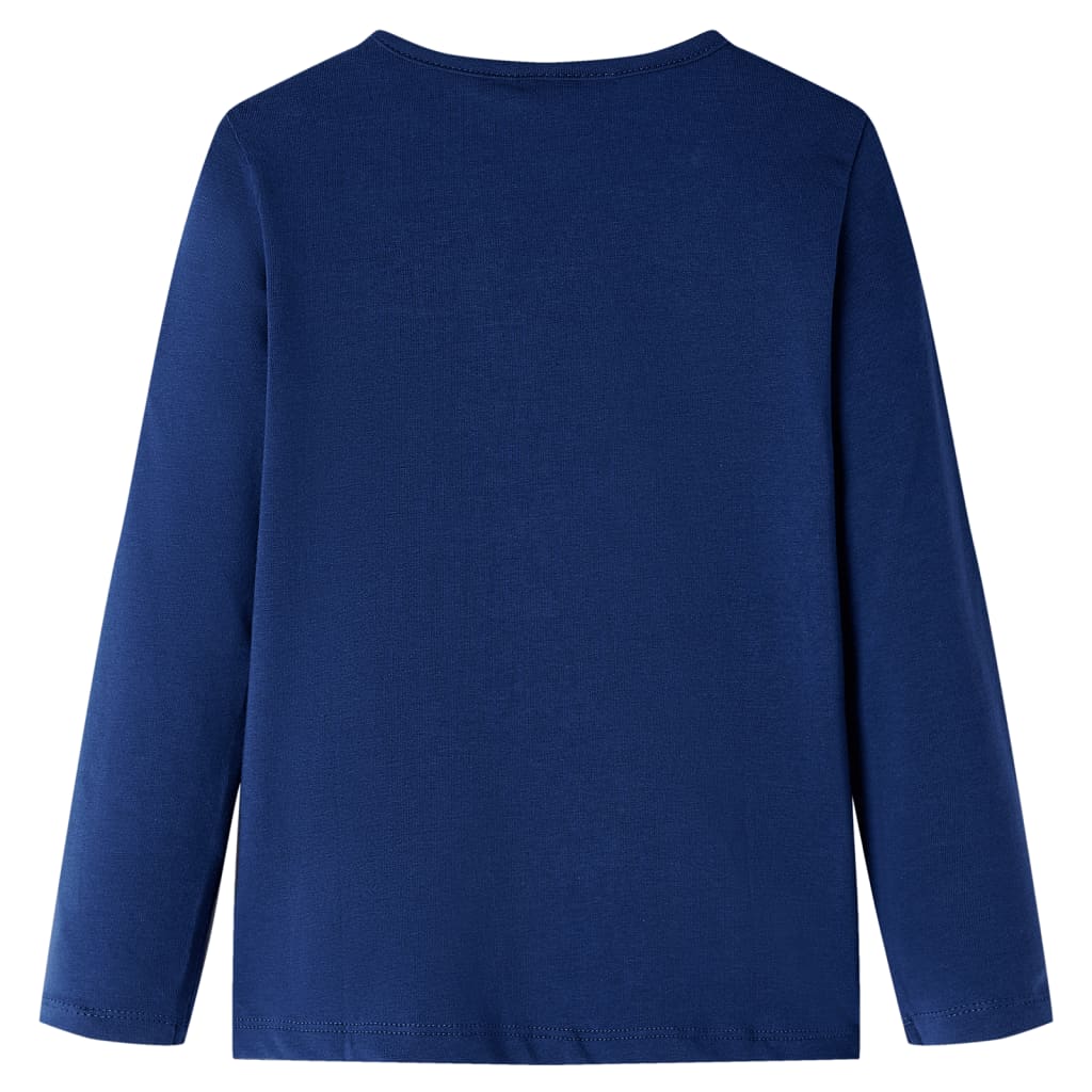 Kindershirt met lange mouwen 140 marineblauw