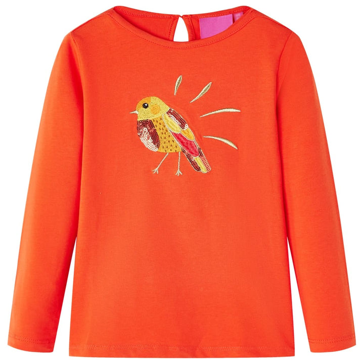 Kindershirt met lange mouwen 104 donkeroranje