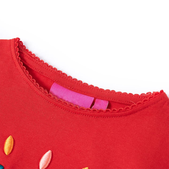 Kindershirt met lange mouwen 116 rood