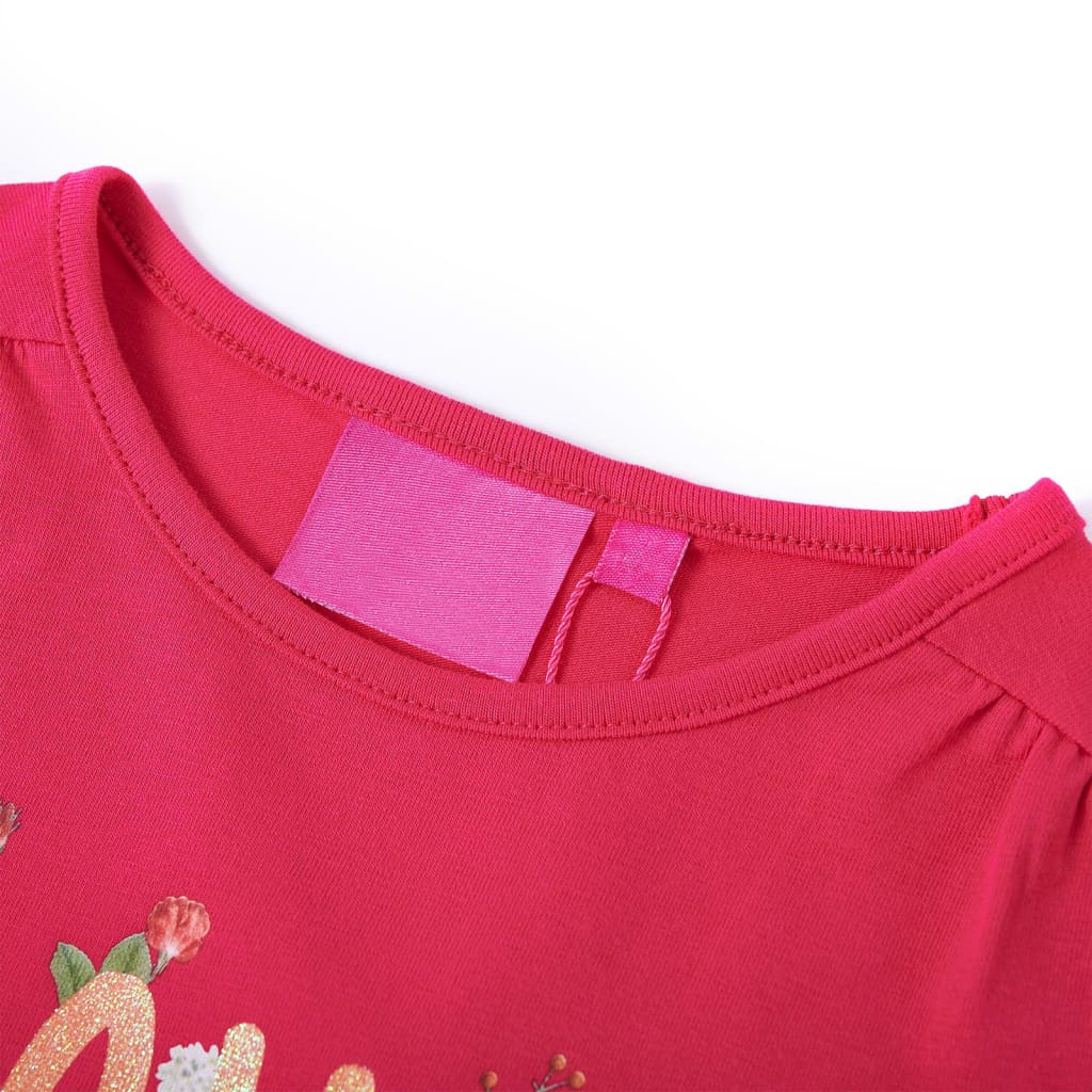 Kindershirt met lange mouwen 116 felroze