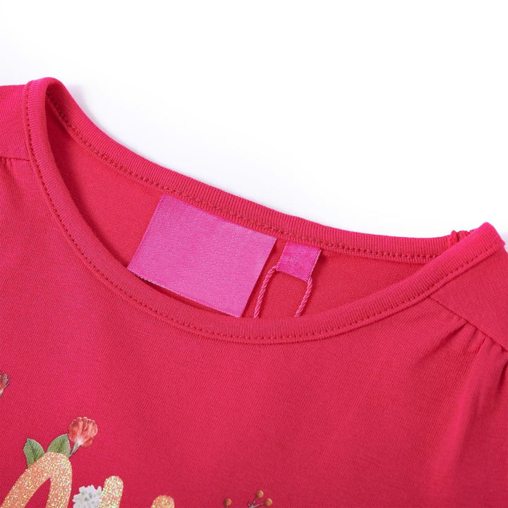 Kindershirt met lange mouwen 116 felroze