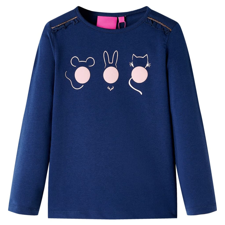 Kindershirt met lange mouwen 104 marineblauw