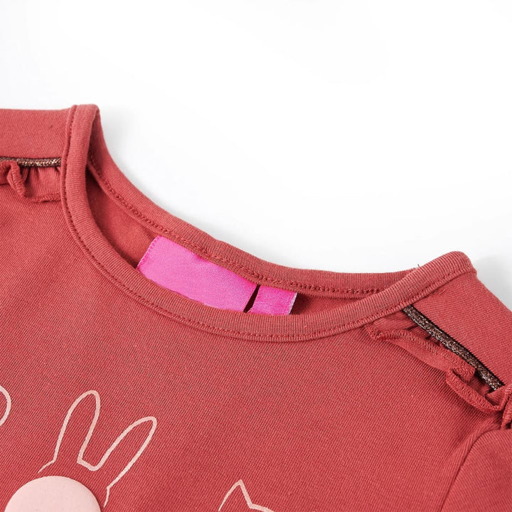 Kindershirt met lange mouwen 104 rozebruin