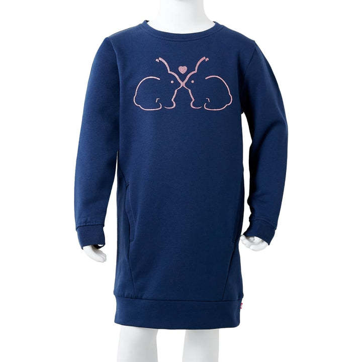 Kinderjurk 140 marineblauw